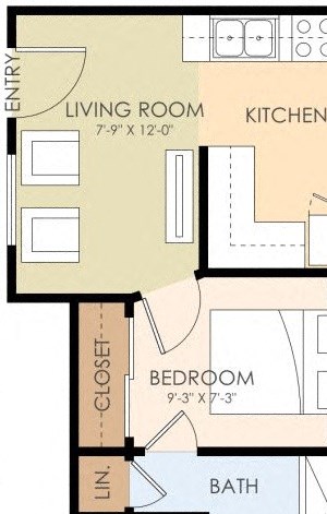 One Bedroom One Bath 307 Sq Ft One Bedroom One Bath 307 Sq Ft